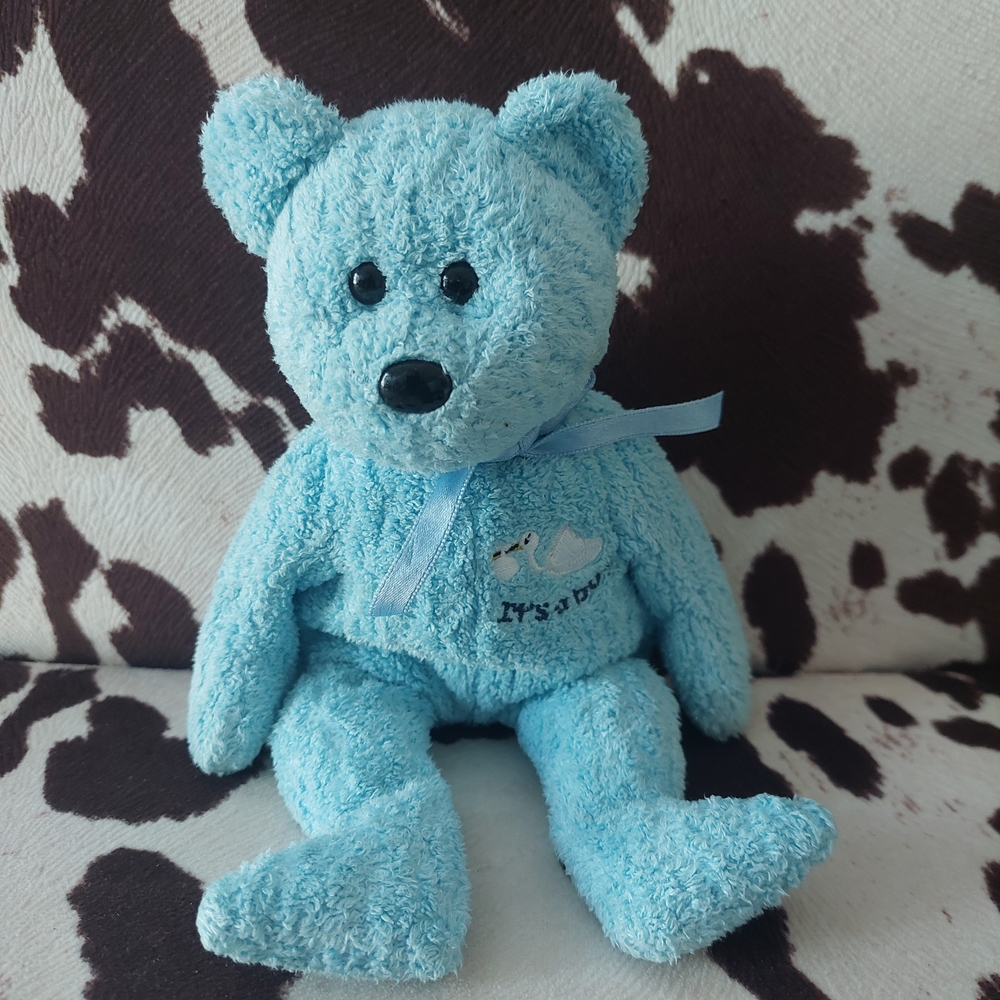 2002 VINTAGE Ty Beanie Baby - BABY BOY - It's A Boy - The Soft Blue Bear